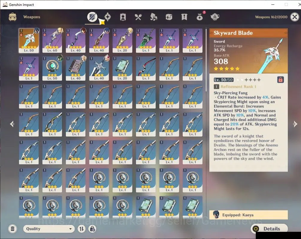Genshin Impact Accounts Asia|Starter|AR 31|1 Limit +1(*5Wep)| Nefer |MC Fe image 4