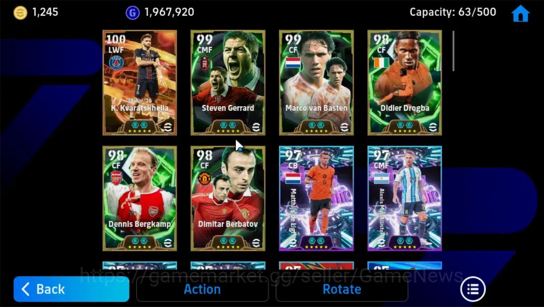 eFootball Accounts Android|1k Coins|BigTime Kvaratskhella,Epic Dennis image 6