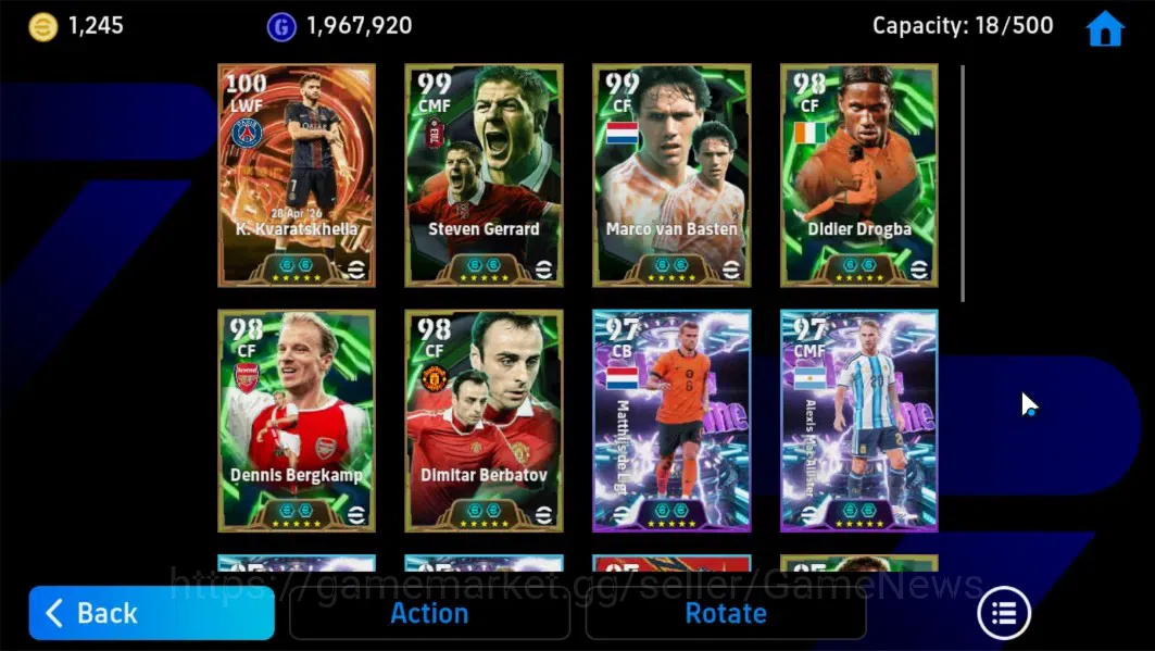 eFootball Accounts Android|1k Coins|BigTime Kvaratskhella,Epic Dennis image 9