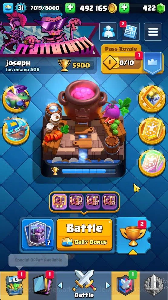 Clash Royale Accounts Midgame Lvl 31|Trophy 5900|KTL 11|Limited Skin|Card 113| 1 Hero 7 EVO 1 Champ 20 Legendary 33 Epic,30