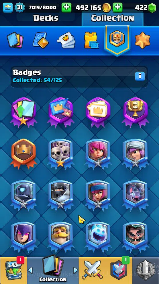 Clash Royale Accounts Midgame Lvl 31|Trophy 5900|KTL 11|Limited Skin|Card 113| 1 Hero 7 EVO 1 Champ 20 Legendary 33 Epic,30 13