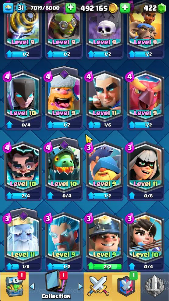 Clash Royale Accounts Midgame Lvl 31|Trophy 5900|KTL 11|Limited Skin|Card 113| 1 Hero 7 EVO 1 Champ 20 Legendary 33 Epic,30 5