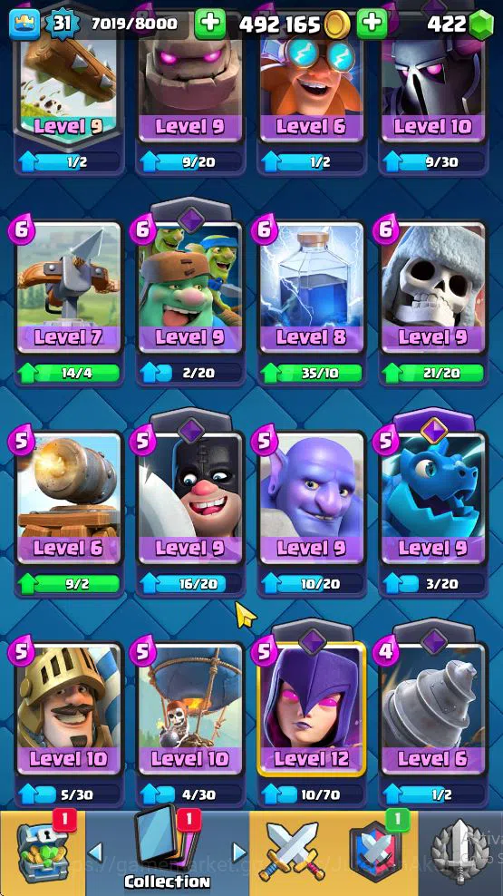 Clash Royale Accounts Midgame Lvl 31|Trophy 5900|KTL 11|Limited Skin|Card 113| 1 Hero 7 EVO 1 Champ 20 Legendary 33 Epic,30 6