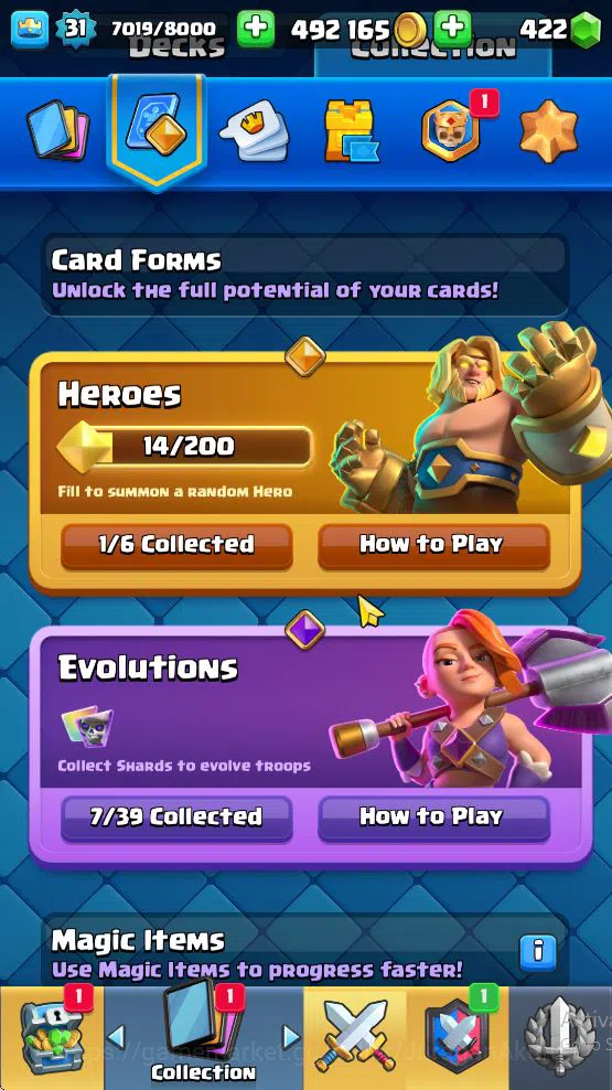 Clash Royale Accounts Midgame Lvl 31|Trophy 5900|KTL 11|Limited Skin|Card 113| 1 Hero 7 EVO 1 Champ 20 Legendary 33 Epic,30 9