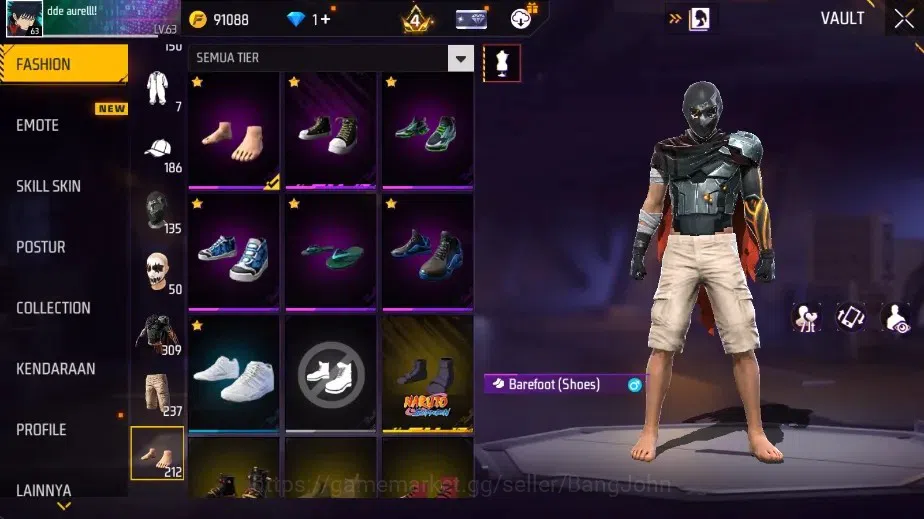 Free Fire Accounts Indonesia|4 Evo[AK47-BlueFlame,SCAR-Megalodon,M101 image 11