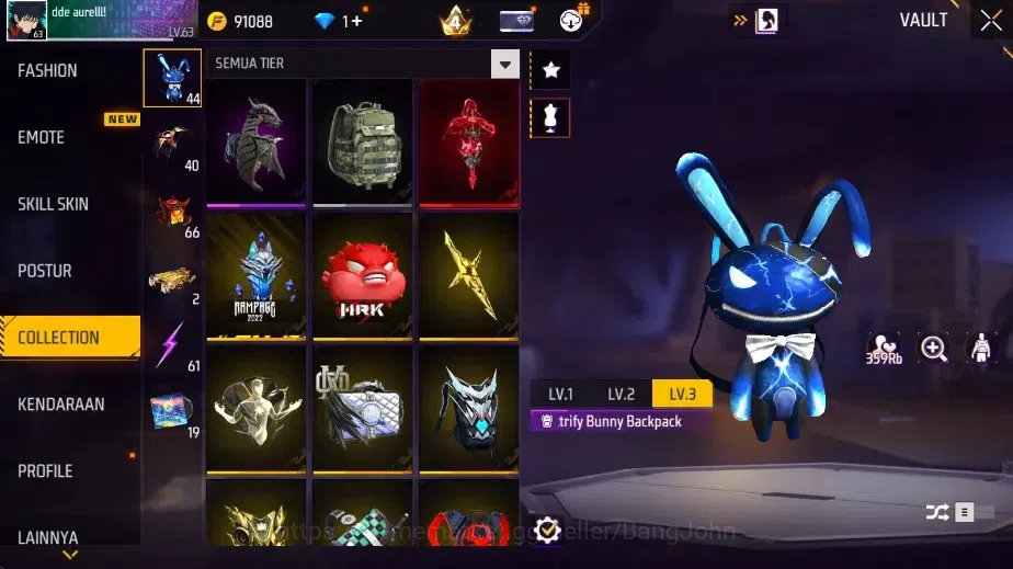Free Fire Accounts Indonesia|4 Evo[AK47-BlueFlame,SCAR-Megalodon,M101 image 13