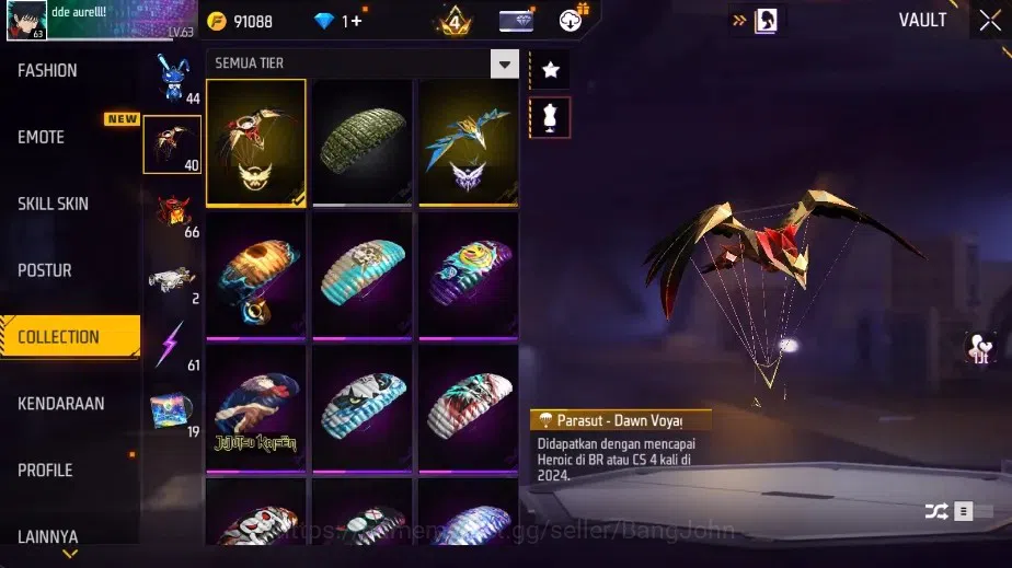 Free Fire Accounts Indonesia|4 Evo[AK47-BlueFlame,SCAR-Megalodon,M101 image 14