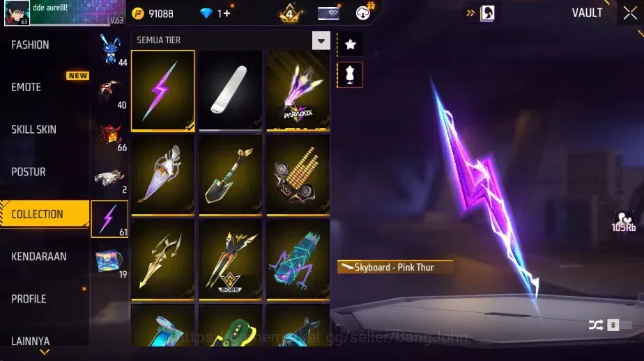 Free Fire Accounts Indonesia|4 Evo[AK47-BlueFlame,SCAR-Megalodon,M101 image 17