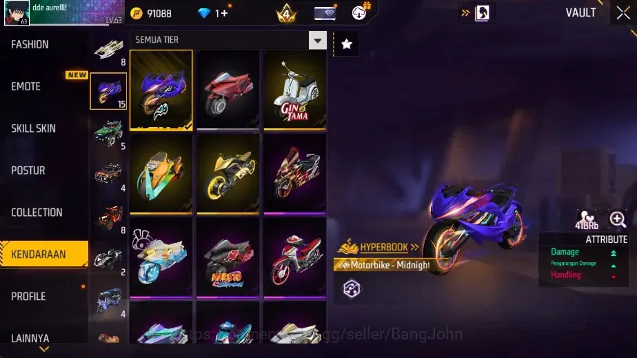 Free Fire Accounts Indonesia|4 Evo[AK47-BlueFlame,SCAR-Megalodon,M101 image 19