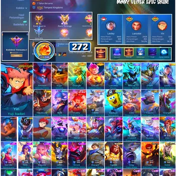 Mobile Legends: Bang Bang Accounts #4440 272 Skins | Johnson Optimus Prime (TRANSFORMERS) | Yin Yuji Itadori (JUJUTSU