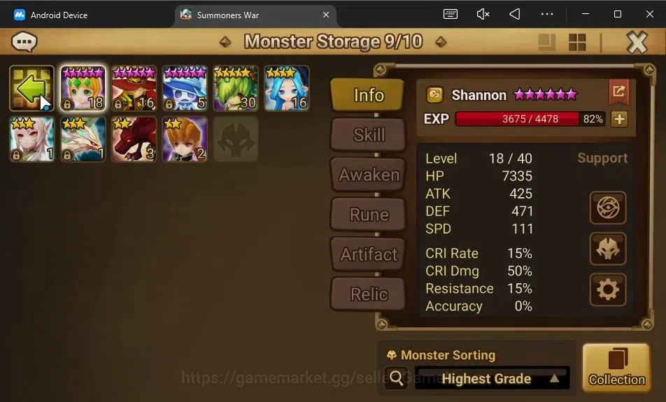 Summoners War: Sky Arena Accounts GLOBAL Lv 33|1 LD[Hanwul]|11 Total NB5[Rica,Feng Y image 11