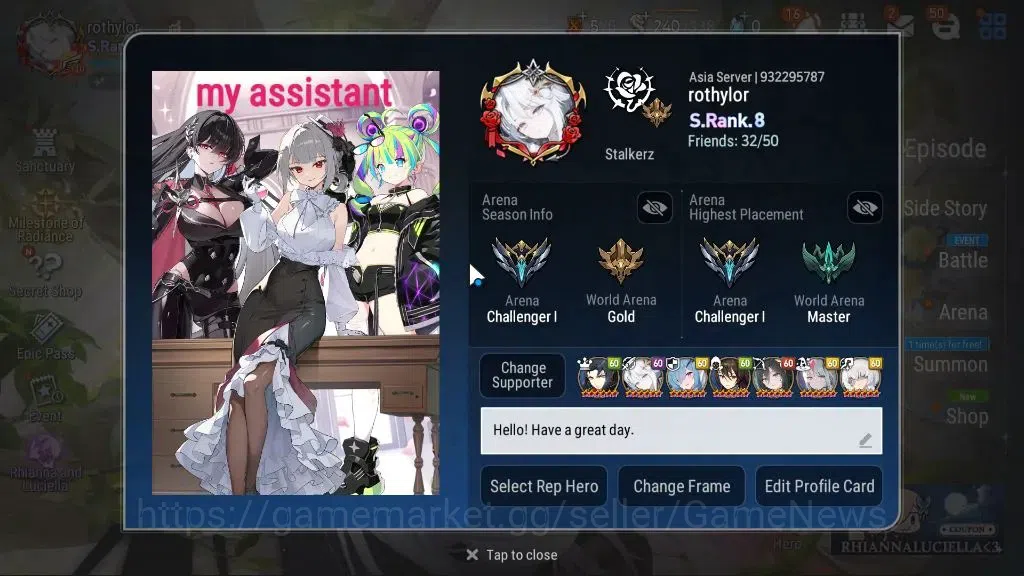 Epic Seven Accounts ASIA|22 ML(Notos,Salome,LOTScales,BArunka,NM Luna, image 2