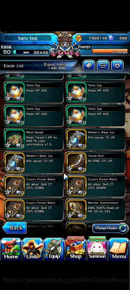 Grand Summoners Accounts Mid-Game Global|Rank 50|6 Ascend|Summer (Miyu,Chloe),Orvell D.Gran,Illya TW,Katana God Luahn,Saber 13