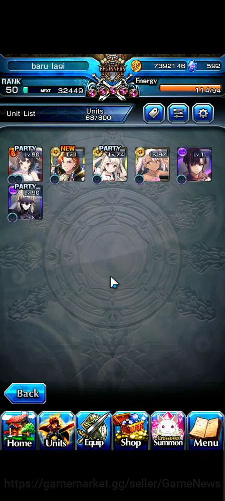 Grand Summoners Accounts Mid-Game Global|Rank 50|6 Ascend|Summer (Miyu,Chloe),Orvell D.Gran,Illya TW,Katana God Luahn,Saber 4
