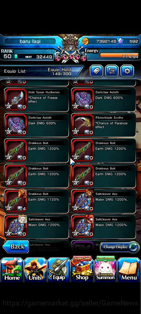 Grand Summoners Accounts Mid-Game Global|Rank 50|6 Ascend|Summer (Miyu,Chloe),Orvell D.Gran,Illya TW,Katana God Luahn,Saber 8