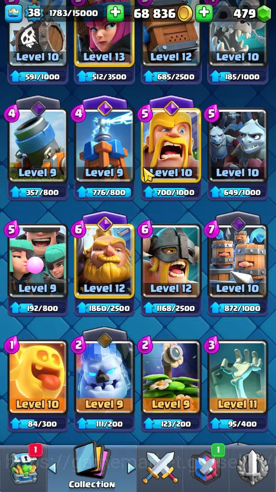 Clash Royale Accounts Lv 38|Trophy 7127|KTL 13|Limited Skin|Card 121|1 H image 7