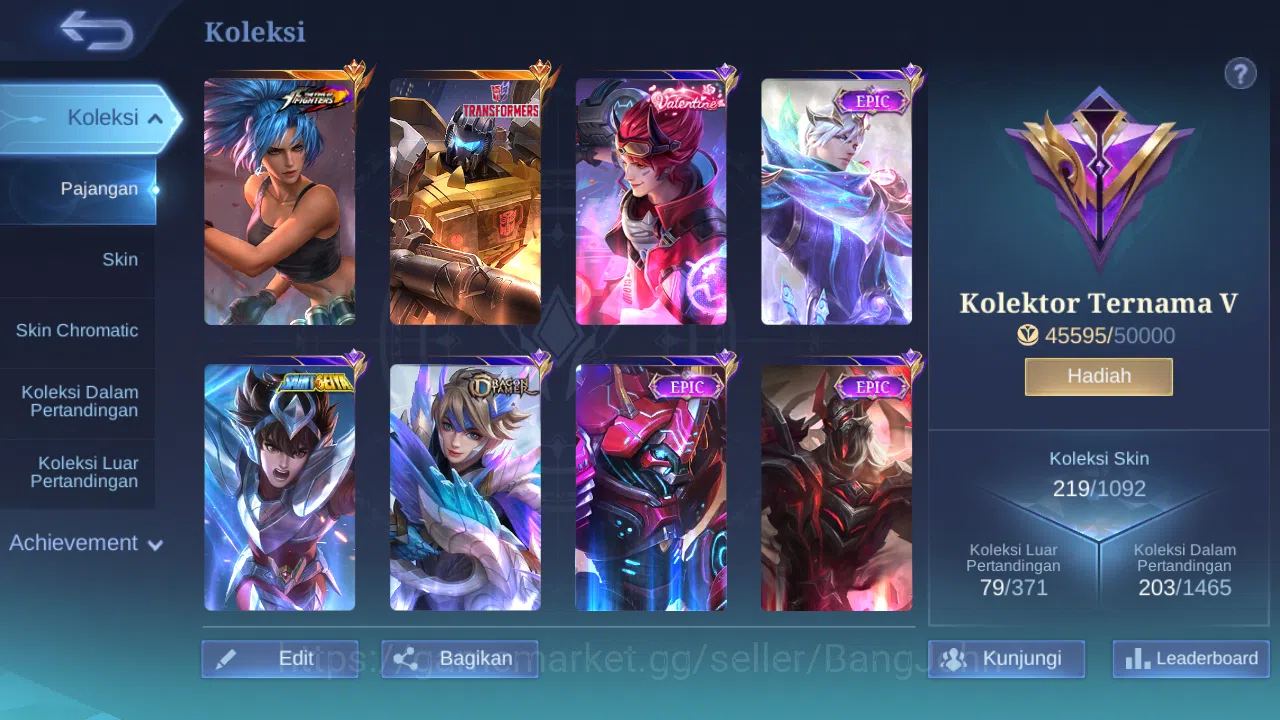 Mobile Legends: Bang Bang Accounts Hero 132 Skin 219 | KOF Karina | Transfor Roger |  image 12