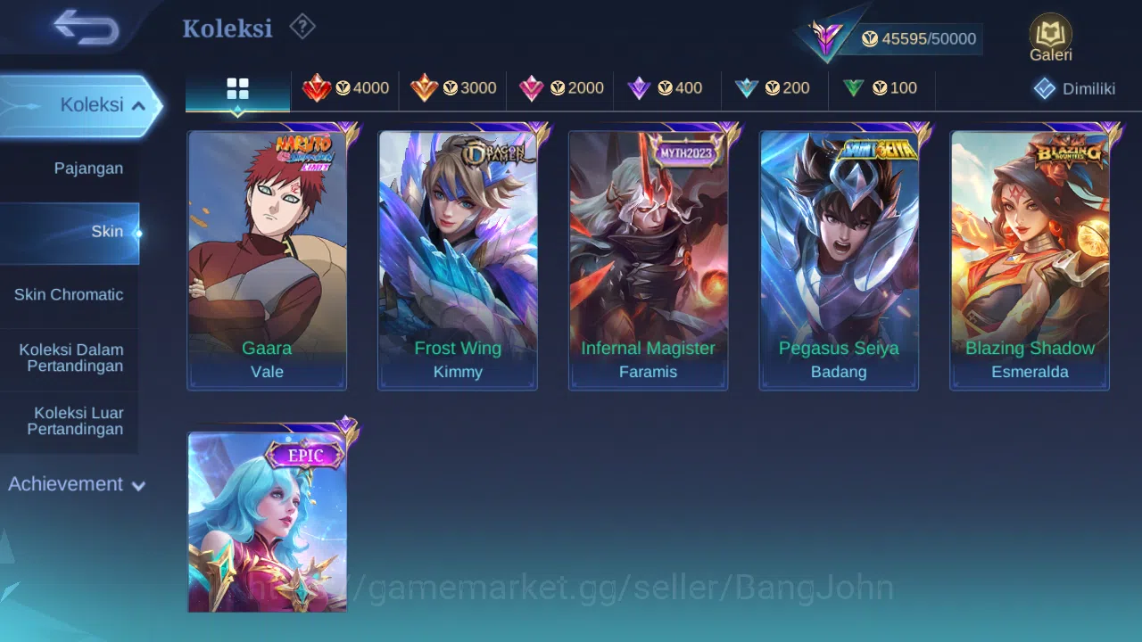 Mobile Legends: Bang Bang Accounts Hero 132 Skin 219 | KOF Karina | Transfor Roger |  image 7