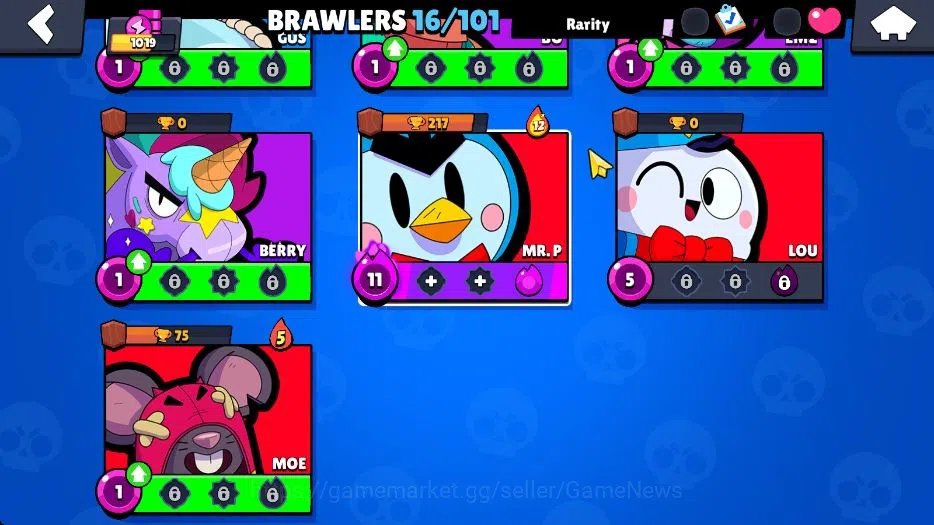 Brawl Stars Accounts 1019 Trophy|10K Bling|16 Brawlers 3 Max Lvl: Shelly,Dynamike Mr P|3 Myth Moe,Lou,Mr P|CN ON|Take 6