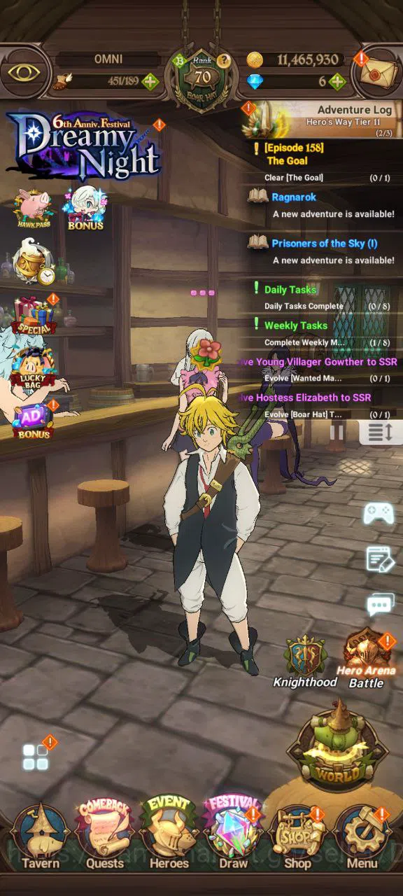 The Seven Deadly Sins: Grand Cross Accounts GLOBAL | 2,5M CC | 5 UR Merlin Esca, King Diana, M image 1