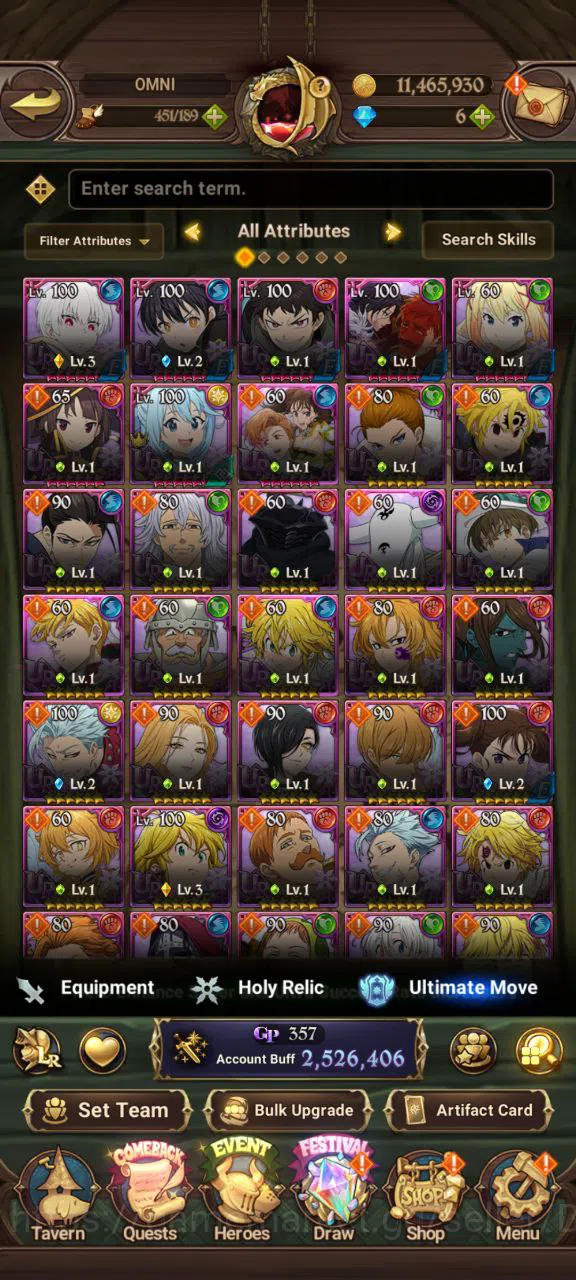 The Seven Deadly Sins: Grand Cross Accounts GLOBAL | 2,5M CC | 5 UR Merlin Esca, King Diana, M image 2