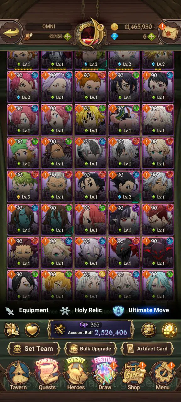 The Seven Deadly Sins: Grand Cross Accounts GLOBAL | 2,5M CC | 5 UR Merlin Esca, King Diana, M image 3