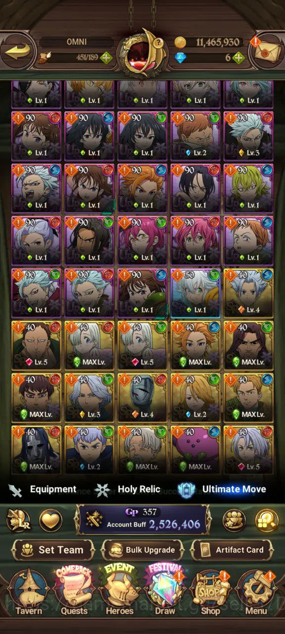 The Seven Deadly Sins: Grand Cross Accounts GLOBAL | 2,5M CC | 5 UR Merlin Esca, King Diana, M image 4