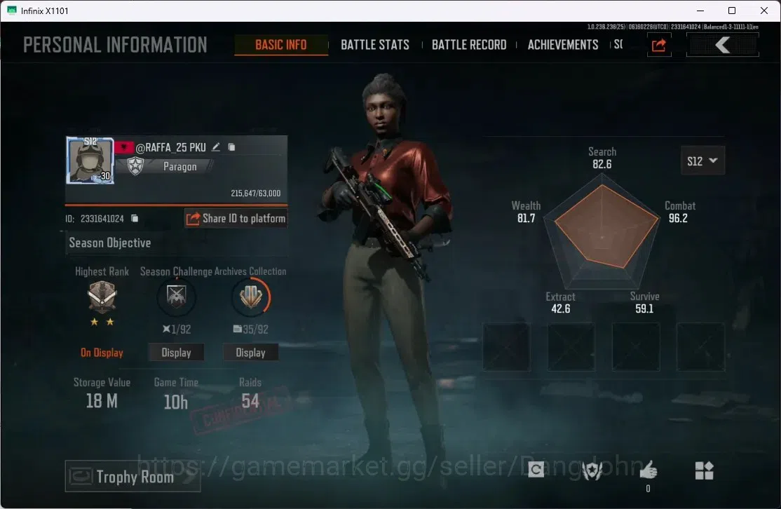 Arena Breakout Accounts Mobile | LV 30 | SV 18 M | CV 7.1 M | QS AKS-74U, image 1