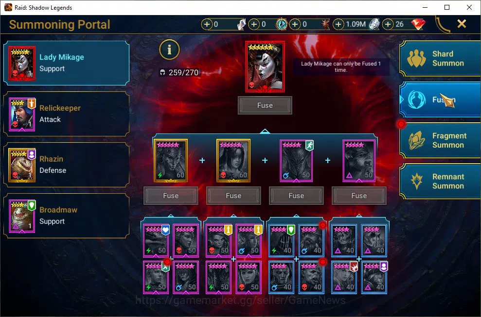 Raid: Shadow Legends Accounts Lv7 891K Power|1 Mythic(Androc)|23 Legend(Ninja,Al image 7