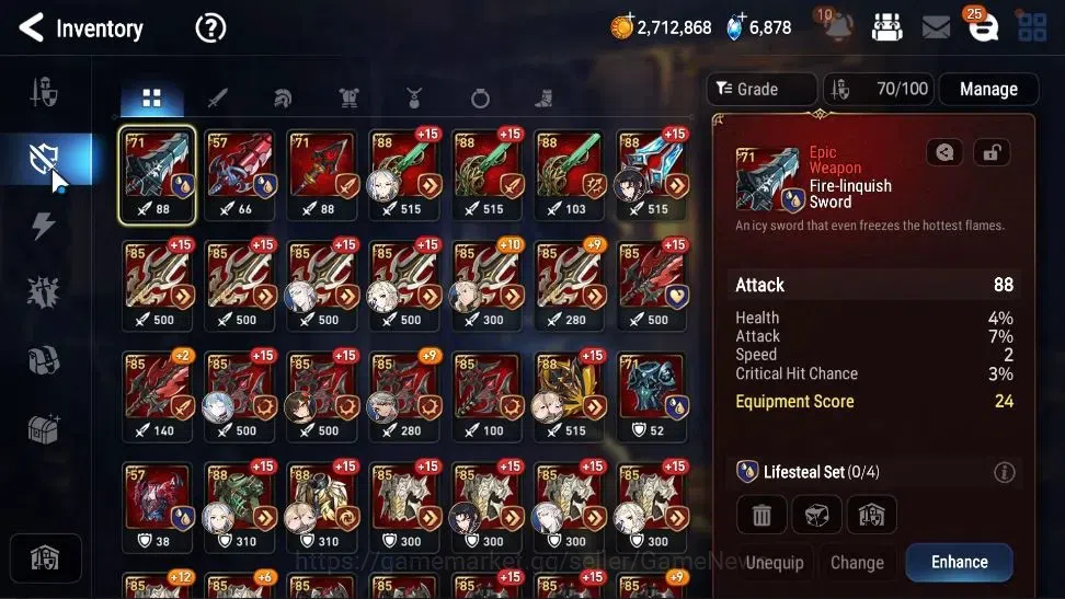 Epic Seven Accounts High-End GLOBAL UnVerif|New Era|10 ML(Rhiana&Luciella,LC Bellona,Etc)+Estelle,Setsuka,Etc|AUTO W 15