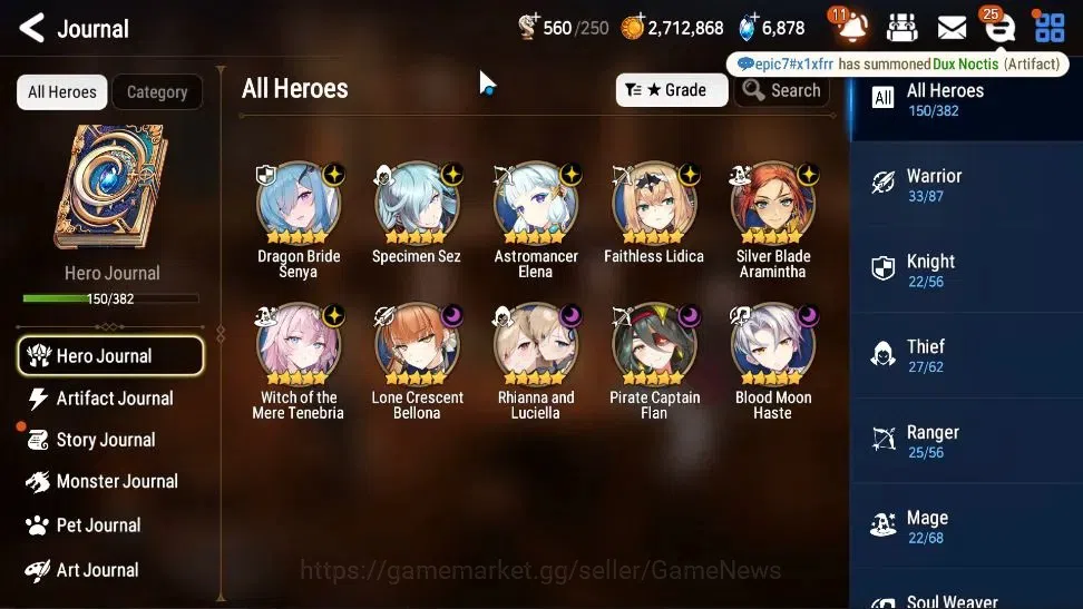 Epic Seven Accounts High-End GLOBAL UnVerif|New Era|10 ML(Rhiana&Luciella,LC Bellona,Etc)+Estelle,Setsuka,Etc|AUTO W 6
