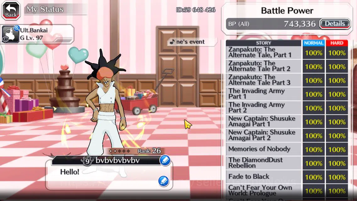 Bleach: Brave Souls Accounts Mid-Tier [GLOBAL]50k Orb|TYBW26(Uryu,Ichigo),Rukia 10th Anniv,Aizen Renewed,Ururu,Kon,Stark 6