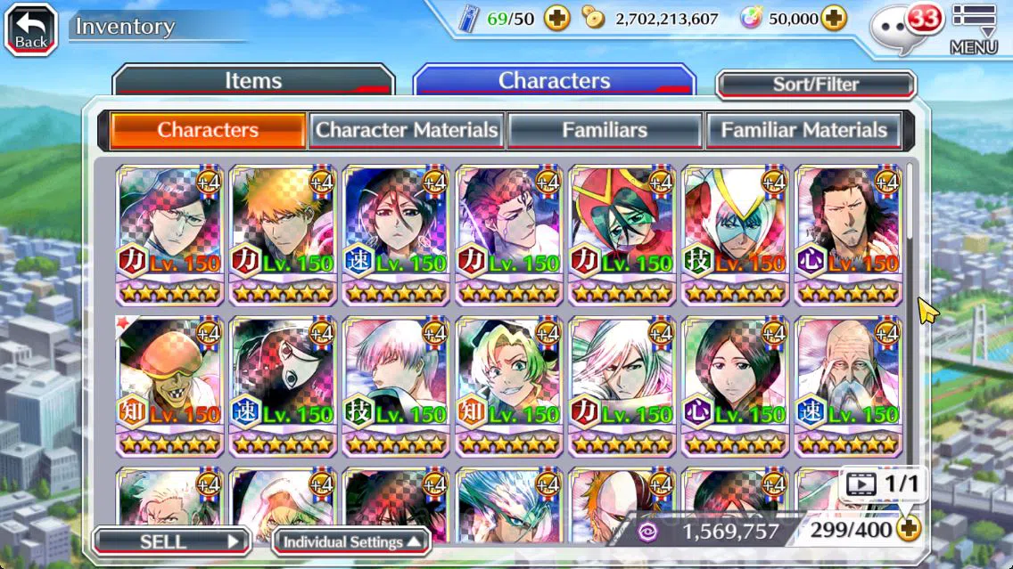 Bleach: Brave Souls Accounts Mid-Tier [GLOBAL]50k Orb|TYBW26(Uryu,Ichigo),Rukia 10th Anniv,Aizen Renewed,Ururu,Kon,Stark 9