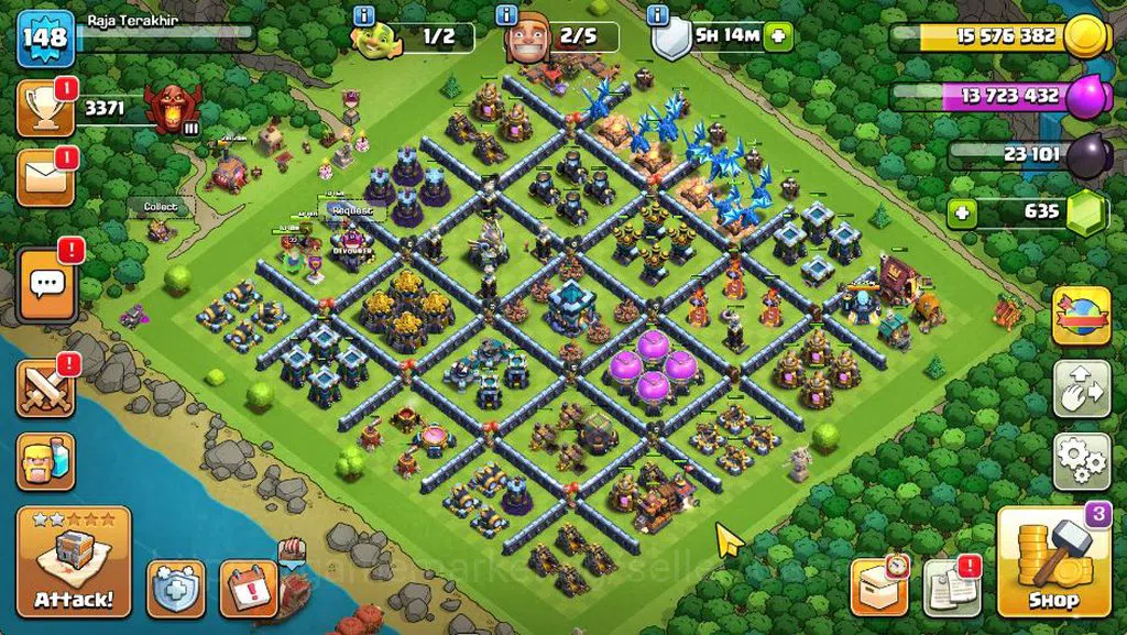 Clash of Clans Accounts TH 13-BH 8|LV 148|TROPHY 3371|HH 7|BK 44,AQ 40,GW image 1