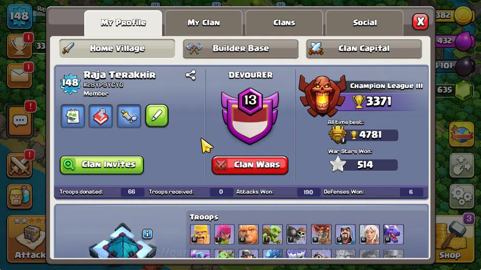Clash of Clans Accounts TH 13-BH 8|LV 148|TROPHY 3371|HH 7|BK 44,AQ 40,GW image 11