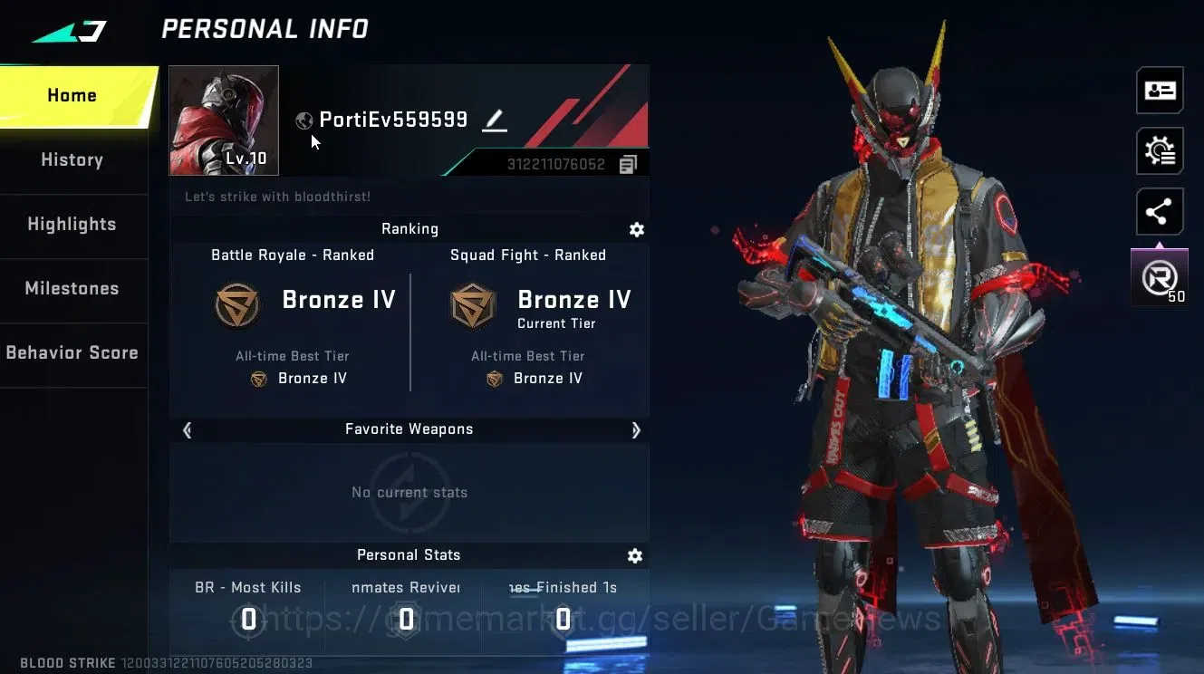 Blood Strike Accounts Collab Skin ASIA|ULTRA[ETHAN-Raid Mask]|Colab 2
