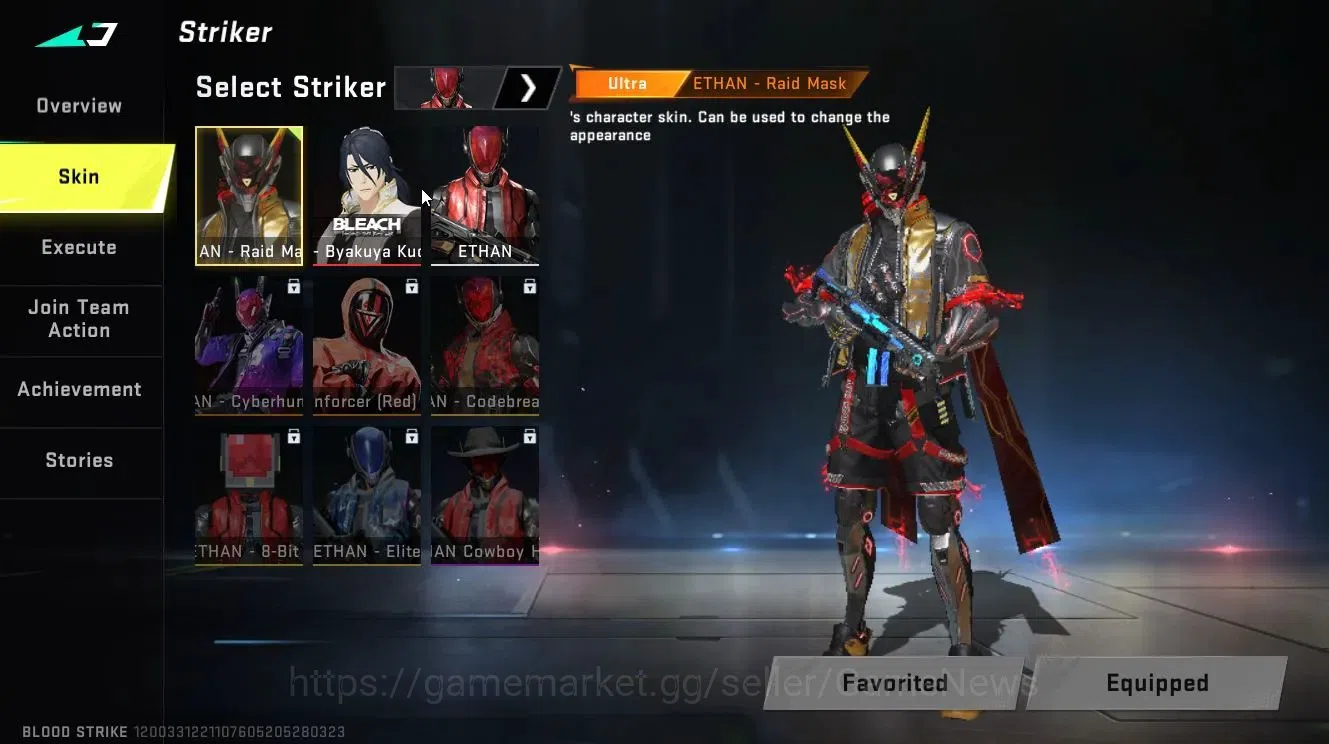 Blood Strike Accounts Collab Skin ASIA|ULTRA[ETHAN-Raid Mask]|Colab 3