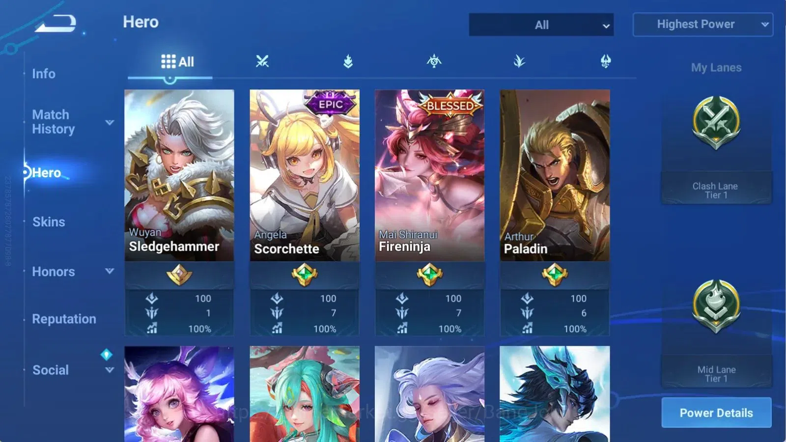Honor of Kings Accounts Global | 75H 46S | 1 Legend Skin Selection Chest ( image 2