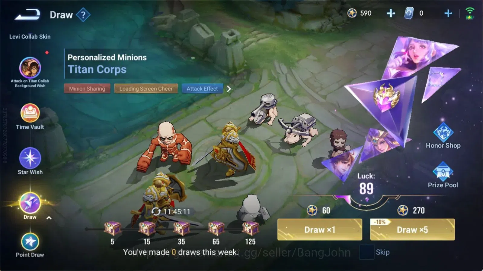 Honor of Kings Accounts Global | 75H 46S | 1 Legend Skin Selection Chest ( image 8
