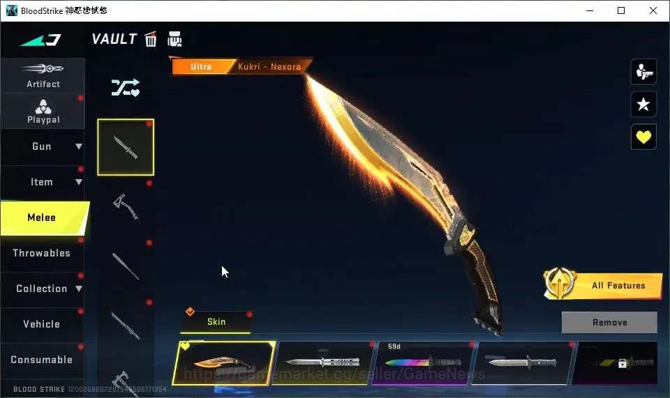 Blood Strike Accounts ASIA|ETERNAL Desert Eagle-Scorpius|ULTRA Melee Kuk image 6