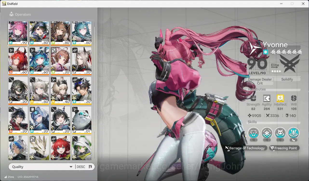 ASIA | LVL 52 | Yvonne, Tangtang, Gilberta, Lavetain, lastrite, Ardelia, pogra, WP 6s 8 detail Check SS AKE090B Arknights: Endfield Accounts ASIA | LVL 52 | Yvonne, Tangtang, Gilberta, Laveta image 1