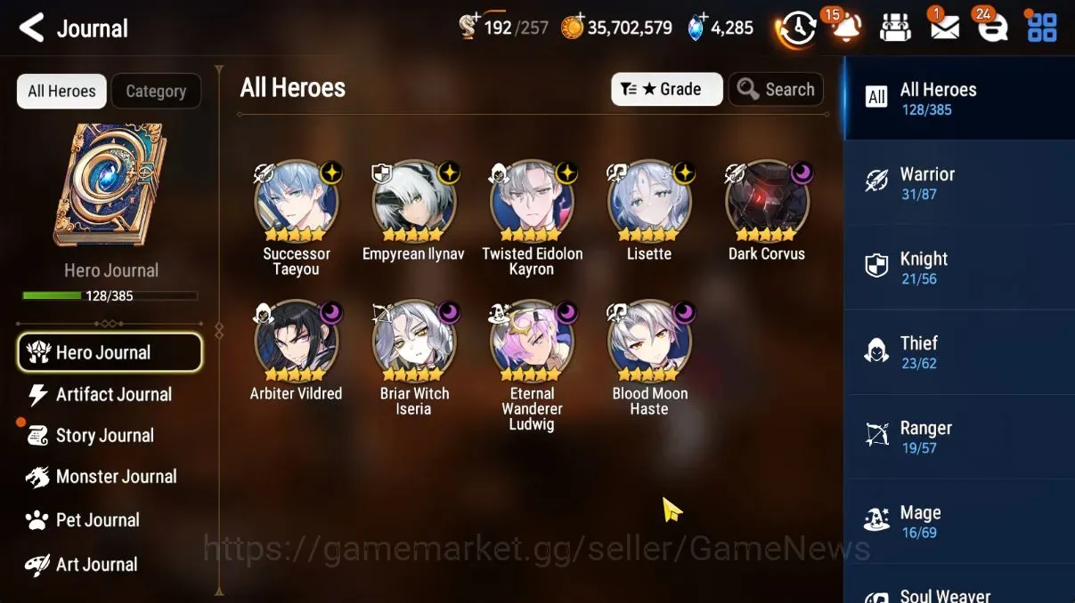 Epic Seven Accounts High-End GLOBAL UnVerif|NewEra|9ML(Lisete,Emp Ilynav,BW Iseria,etc)+Setsuka,ARAM,Landy,Estele,Etc|Abys F 1