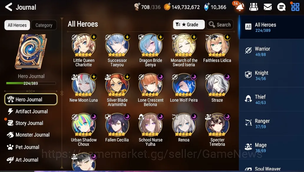 Epic Seven Accounts Mid-Tier Global UnVerif|16ML(School NYulha,Monarch ISeria,NM Luna,Zio,Etc)+Full 1