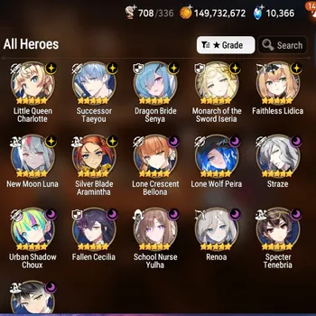 Epic Seven Accounts Mid-Tier Global UnVerif|16ML(School NYulha,Monarch ISeria,NM Luna,Zio,Etc)+Full