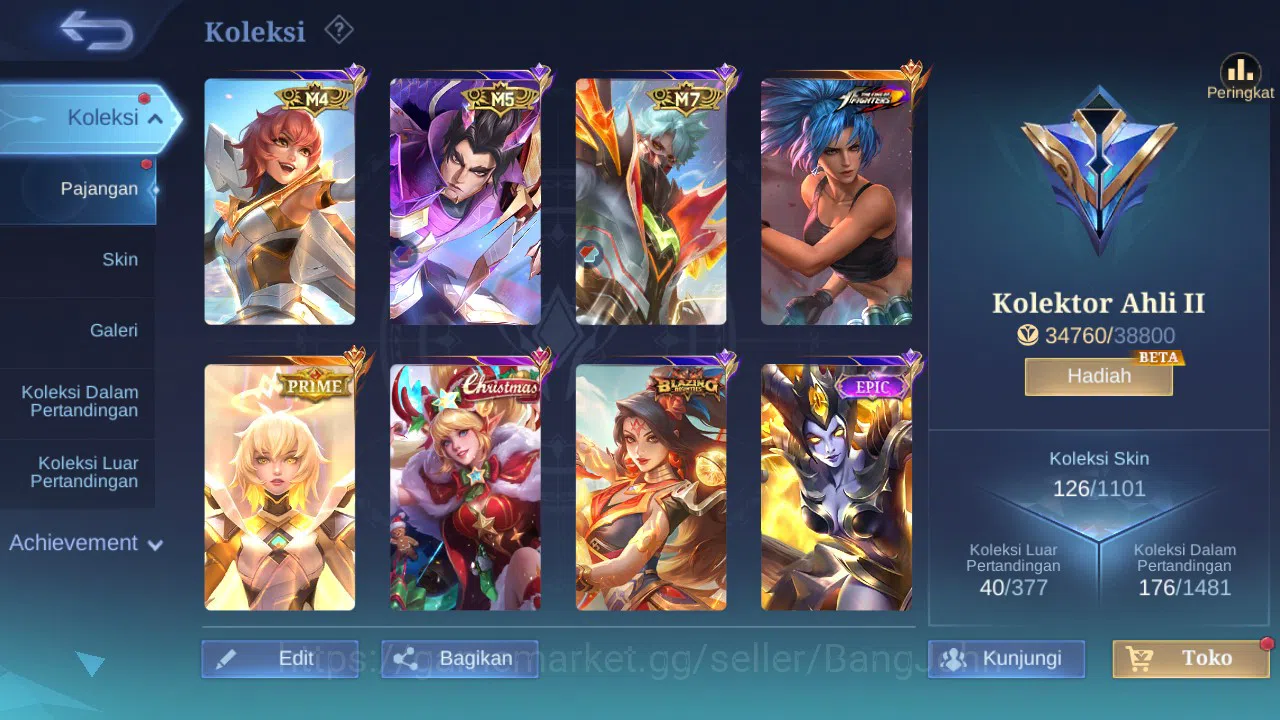 Mobile Legends: Bang Bang Accounts GLOBAL Hero 84 Skin 126 Luckybox Miya | Prime Beat image 8