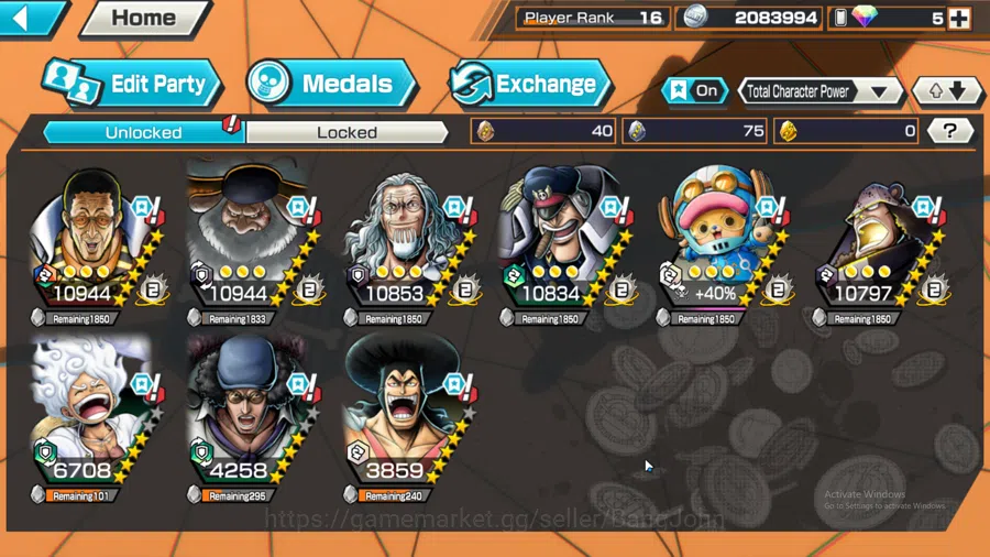 One Piece Bounty Rush Accounts Global | 4EX | 2MAX | Borsalino, St.Jay Saturn, Si image 2