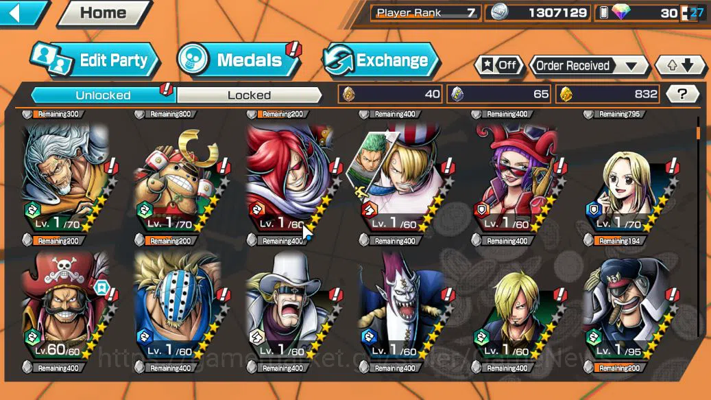 One Piece Bounty Rush Accounts Starter Global|4 EX | T5E St.Jaygarcia,KING Gol D.Roger,Raid O Roronoa Zoro,Blackbeard 6