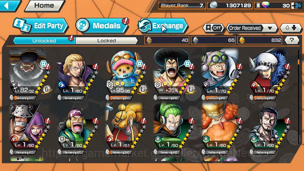 One Piece Bounty Rush Accounts Starter Global|4 EX | T5E St.Jaygarcia,KING Gol D.Roger,Raid O Roronoa Zoro,Blackbeard 7