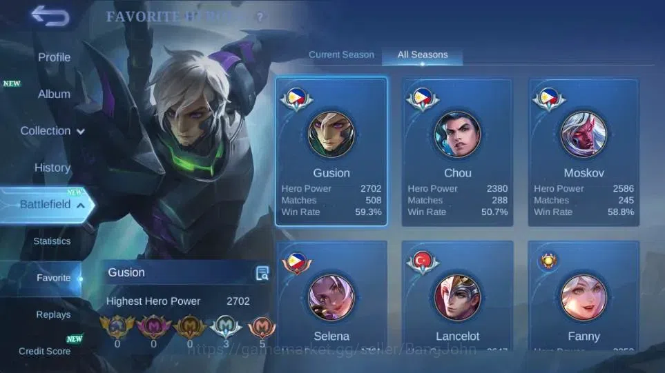 Mobile Legends: Bang Bang Accounts Global|Hero 123|Skin 214|Renowned|PRIME Beatrix,Lu image 4