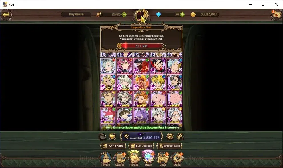 The Seven Deadly Sins: Grand Cross Accounts Endgame GLOBAL|2,8M CC|37 LS|6 LR,8 UR+Collab Gachiakuta|Cusack,NMeli,Roxy 1